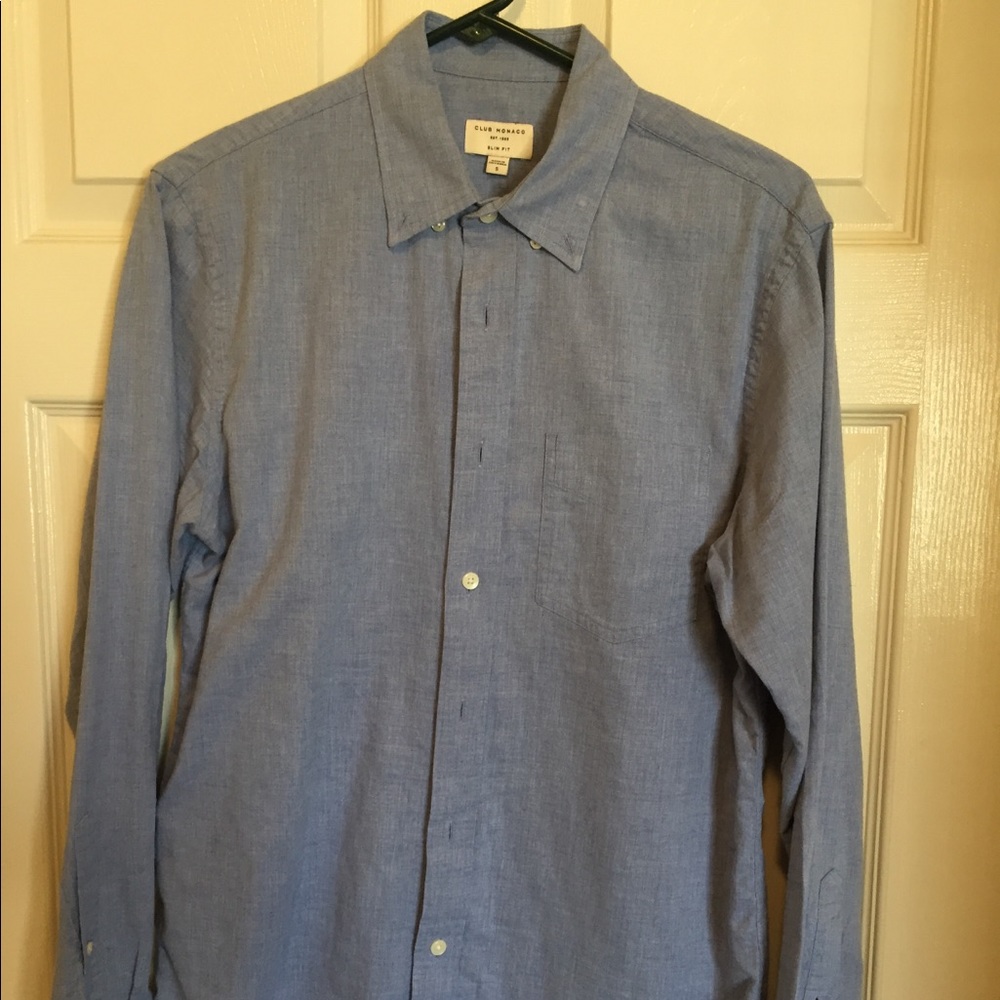 Club Monaco blue button down shirt. Size s